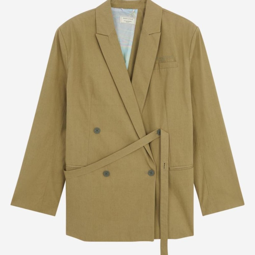 Maison Kitsune Cross Back Jacket in Khaki